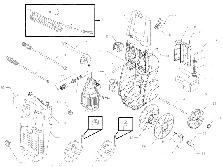 craftsman 020317-0 electric power washer parts